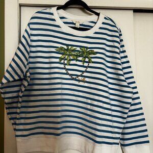 Lilly Pulitzer Sparkly Palm Sweatshirt XL EUC